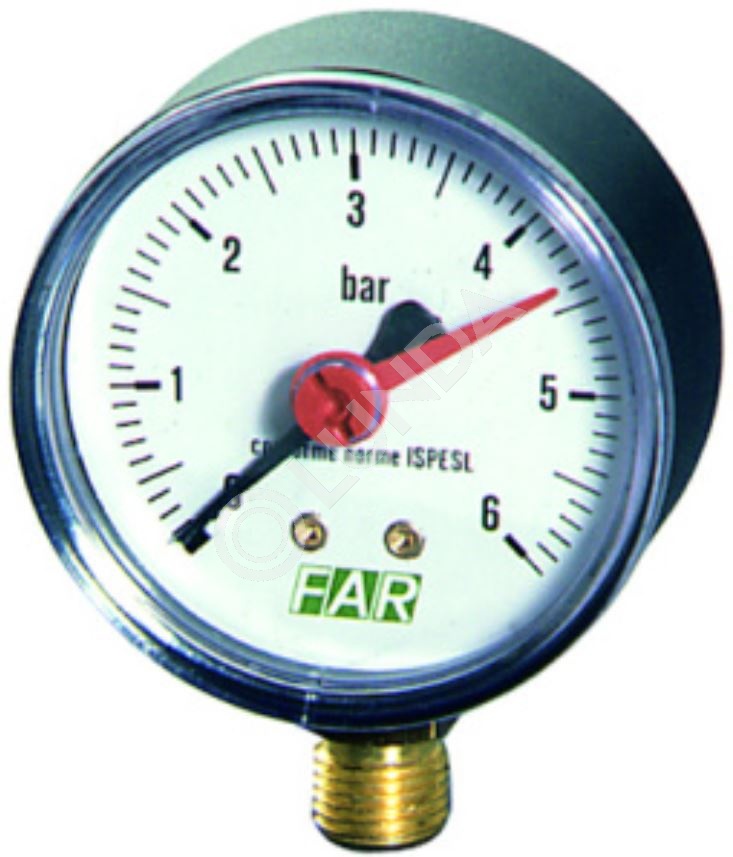 Манометр, радиальное соединение, 0-6 бар, Far